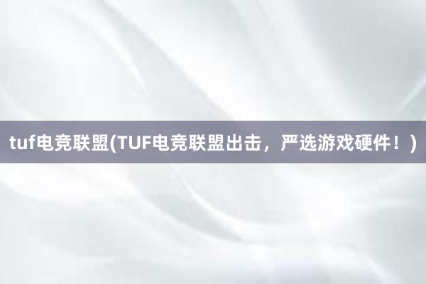 tuf电竞联盟(TUF电竞联盟出击，严选游戏硬件！)