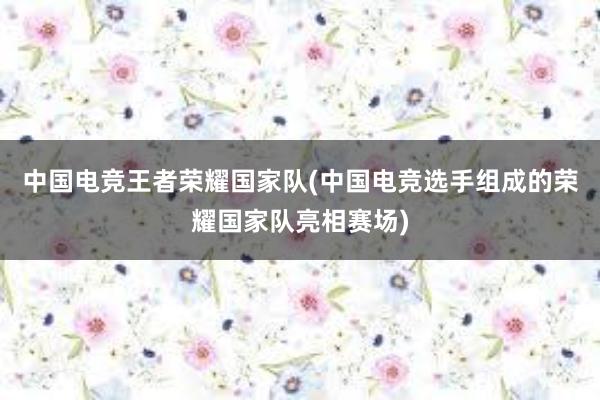 中国电竞王者荣耀国家队(中国电竞选手组成的荣耀国家队亮相赛场)