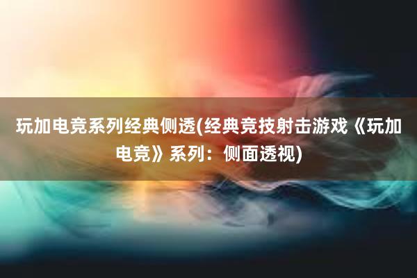 玩加电竞系列经典侧透(经典竞技射击游戏《玩加电竞》系列：侧面透视)