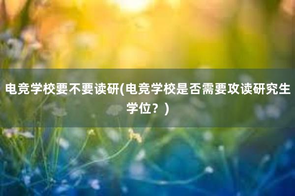 电竞学校要不要读研(电竞学校是否需要攻读研究生学位？)