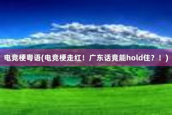 电竞梗粤语(电竞梗走红！广东话竟能hold住？！)