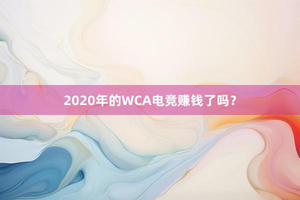 2020年的WCA电竞赚钱了吗？