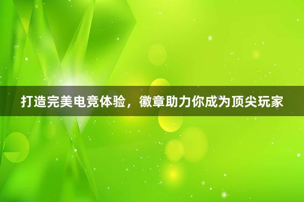 打造完美电竞体验，徽章助力你成为顶尖玩家