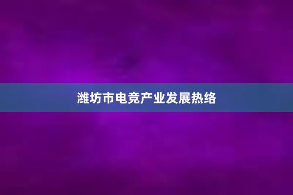 潍坊市电竞产业发展热络