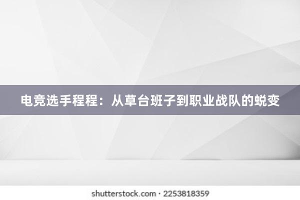 电竞选手程程：从草台班子到职业战队的蜕变