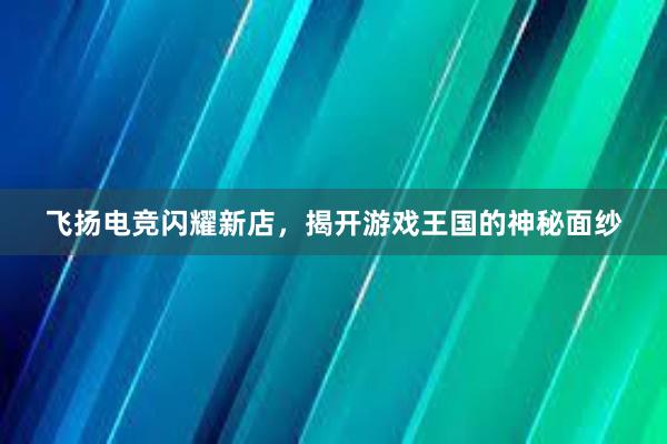 飞扬电竞闪耀新店，揭开游戏王国的神秘面纱